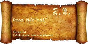 Roos Máté névjegykártya